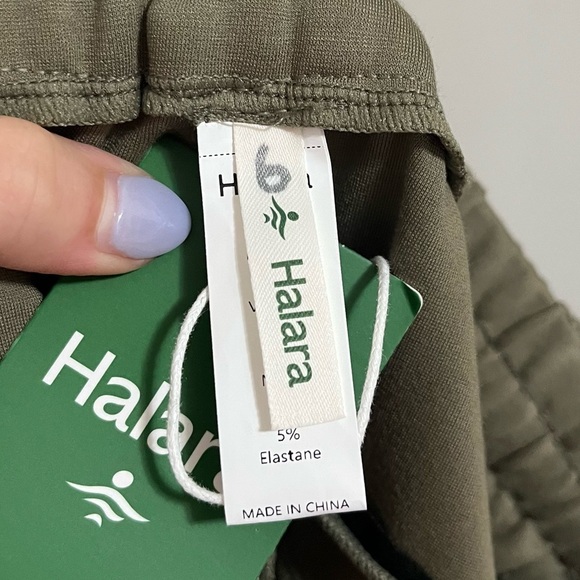 Halara Flex Midrise Drawstring Side Pocket Ankle Length Work Tapered Pant Green - Picture 13 of 15